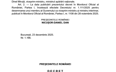 Anunțul privind instalarea noilor miniștri ai Apărării și Economiei, publicat - RevistaPolitica