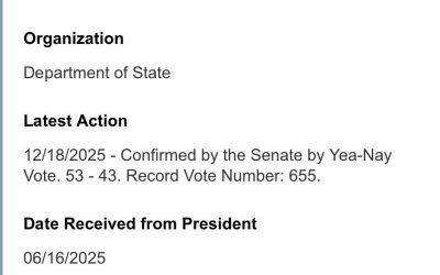 Confirmarea lui Darryl Nirenberg ca noul ambasador SUA la Bucureşti - RevistaPolitica