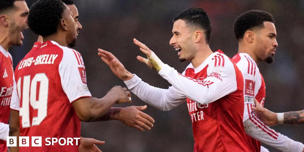 Portsmouth 1-4 Arsenal: Gabriel Martinelli hat-trick sends Gunners through