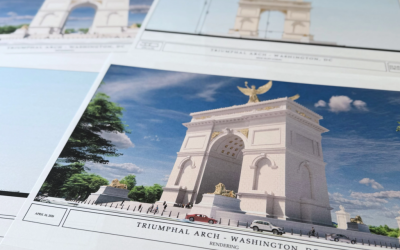 Donald Trump propune construcția unui monument impresionant în Washington, cu o înălțime de 76,2 metri, amintind de Statuia Libertății, dar cu accente aurii și mesaje patriotice