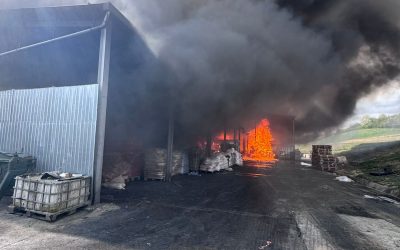 Un incendiu major a izbucnit într-o hală din localitatea Șeredeiu, județul Sălaj, mobilizând un număr impresionant de pompieri și echipamente de intervenție