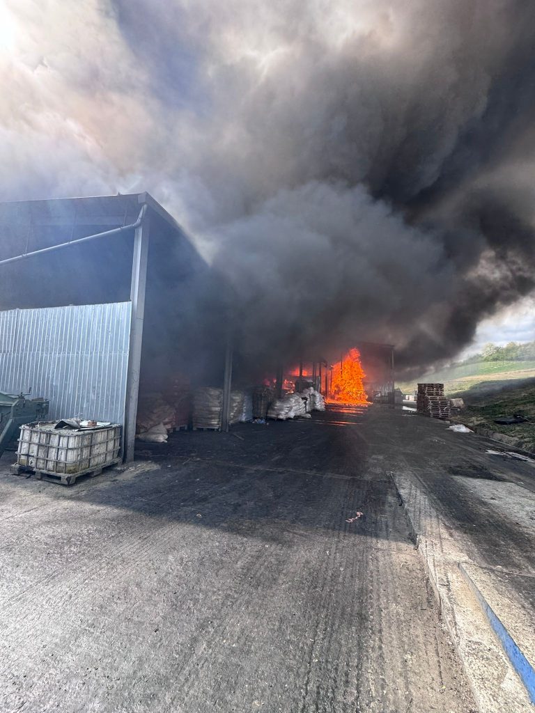 Un incendiu major a izbucnit într-o hală din localitatea Șeredeiu, județul Sălaj, mobilizând un număr impresionant de pompieri și echipamente de intervenție