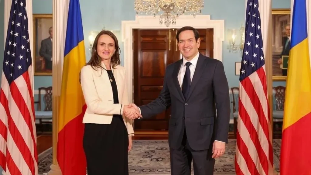 SUA mulțumește României pentru ajutorul în Orientul Mijlociu Secretarul de stat al SUA, Marco Rubio, a avut o convorbire telefonică cu ministrul român de Externe, Oana Țoiu, în care a exprimat recunoștința Statelor Unite pentru sprijinul acordat de România în operațiunile de securitate din Orientul Mijlociu