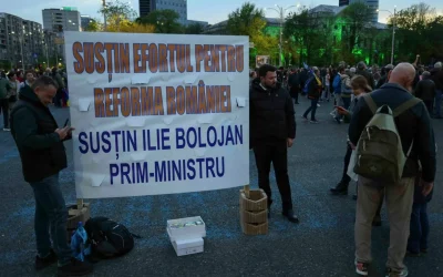Protest de susținere a premierului a avut loc astăzi în centrul Capitalei, adunând sute de persoane