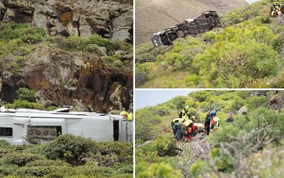 Autobuz CU turiști britanici, PRĂBUȘIT într-o râpă în Insulele Canare