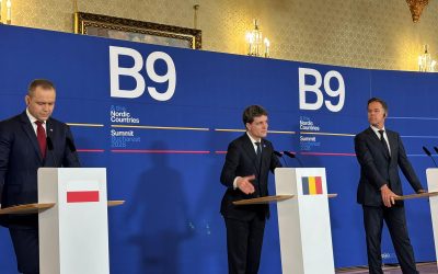 Președintele Nicușor Dan, alături de omologii săi din Polonia și secretarul general al NATO, Mark Rutte, a susținut o conferință de presă la Palatul Cotroceni, după încheierea summitului B9
