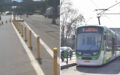 Stâlpișorii anti-blocaj, montați pe linia 5 de tramvai, rezolvă haosul