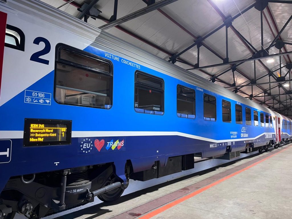 Vagon cușetă modern prin PNRR pe ruta București-Viena