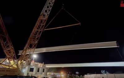A0: Ultima grindă de beton e montată pe autostradă