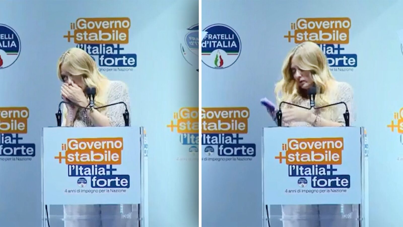 Prim-ministra Italiei, Giorgia Meloni, a oferit un moment inedit în timpul unui miting politic, întrerupându-și discursul pentru a răspunde unui apel telefonic de la fiica sa