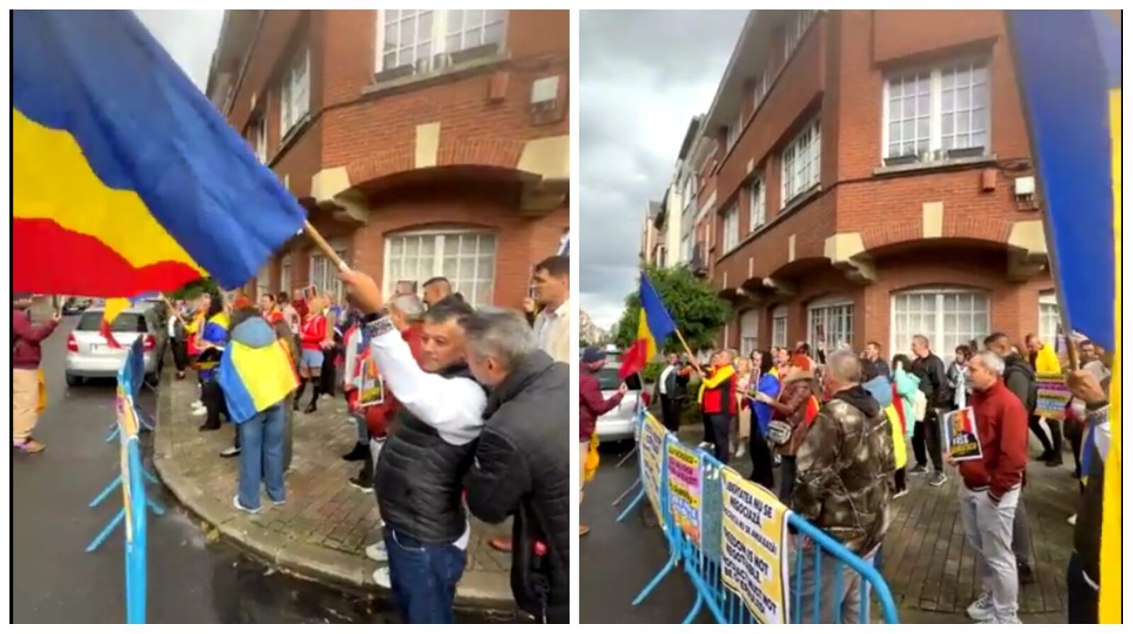 Susținătorii lui Călin Georgescu au protestat duminică, 11 octombrie, în fața Ambasadei României de la Bruxelles, cerând eliberarea fostului candidat la prezidențiale, aflat în arest preventiv într-un dosar de înșelăciune