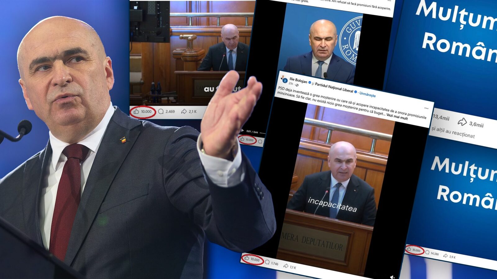O scădere dramatică a numărului de aprecieri pe pagina de Facebook a fostului premier ILIE BOLOJAN a stârnit întrebări legate de autenticitatea popularității sale online