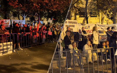 Protest în fața Arestului Central, a noua seară consecutiv Aproximativ 150 de persoane s-au adunat, miercuri seară, pentru a noua zi la rând, în fața Arestului Central din București, protestând față de arestarea preventivă a lui CĂLIN GEORGESCU